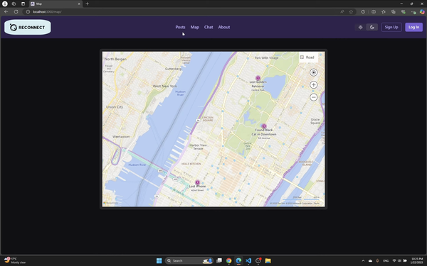 Reconnect, a platform for finding missing persons and items