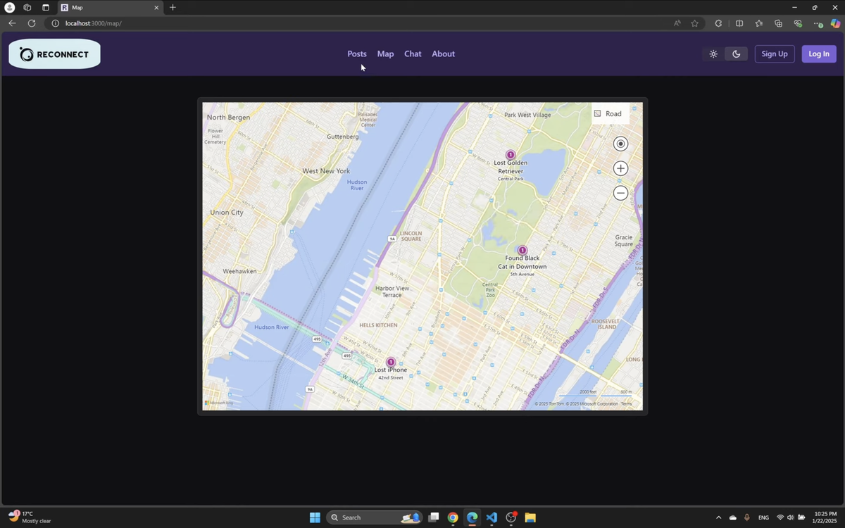 Reconnect, a platform for finding missing persons and items