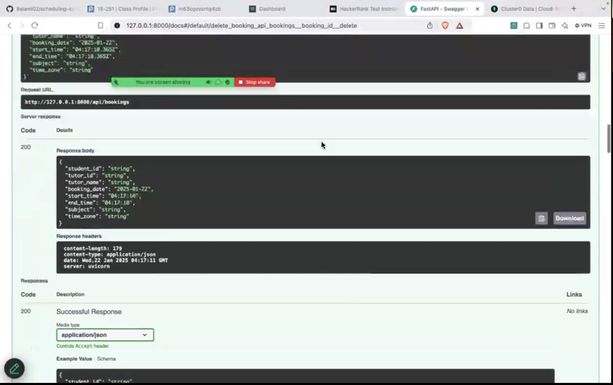 The Scheduling System API